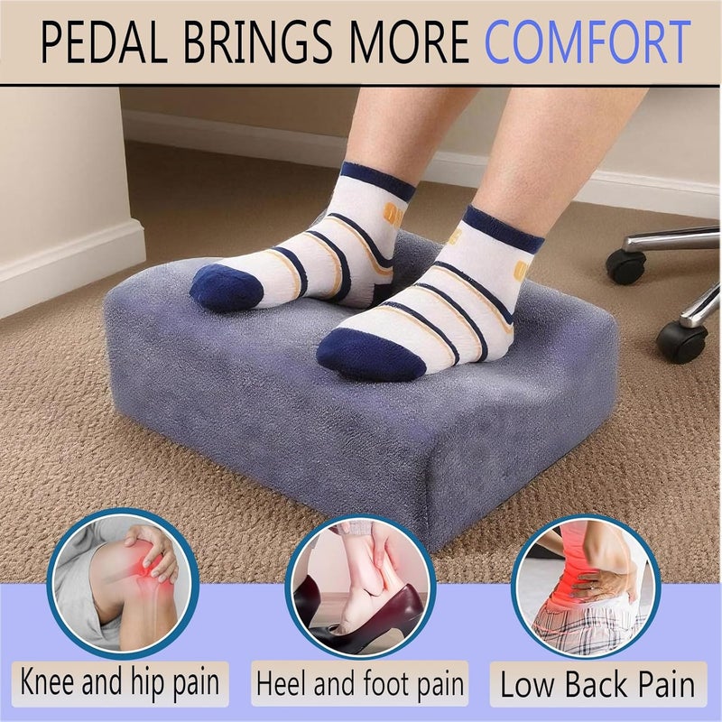 COMFelicify Foot Rest for Under Desk at Work, Ergonomic Under Desk Footrest with Washable Cover, Memory Foam Foot Stool for Office Chair & Gaming Chair, Back & Hip Pain Relief, Blue - Image 4
